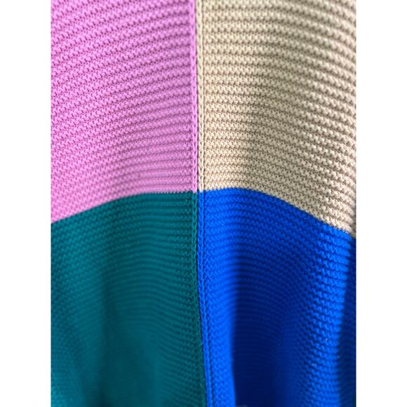 Zara Sweater Womens S-M Colorblock Knit Cotton‎ Long Sleeve Cozy Winter Pullover - Picture 3 of 9